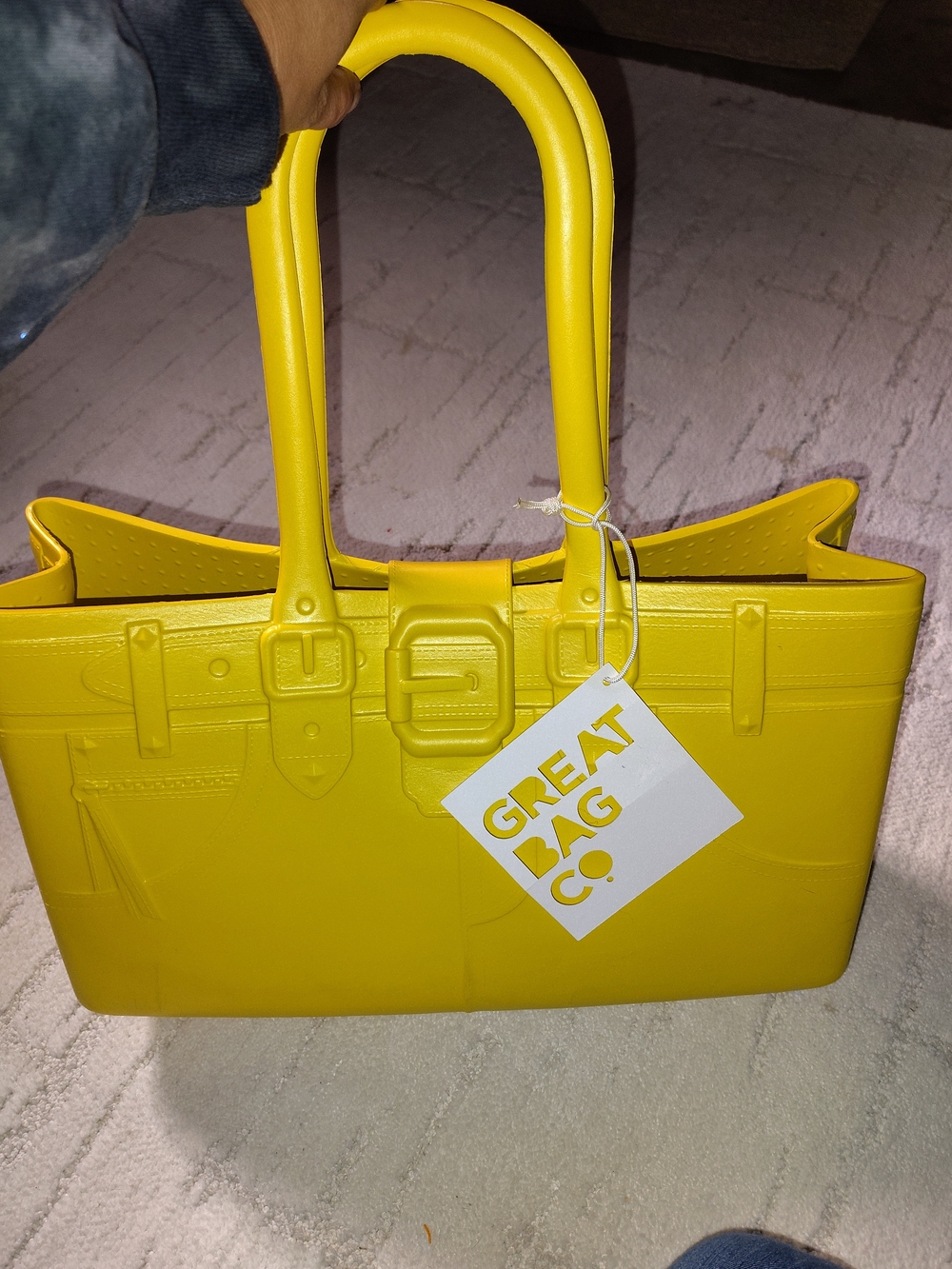 Yellow Structured Tote Bag